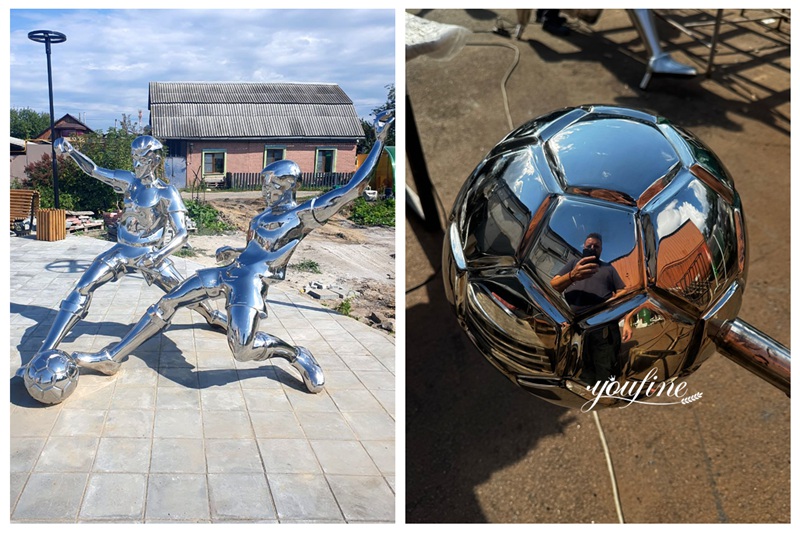 Russian Stainless Steel Football Player Statue Feedback