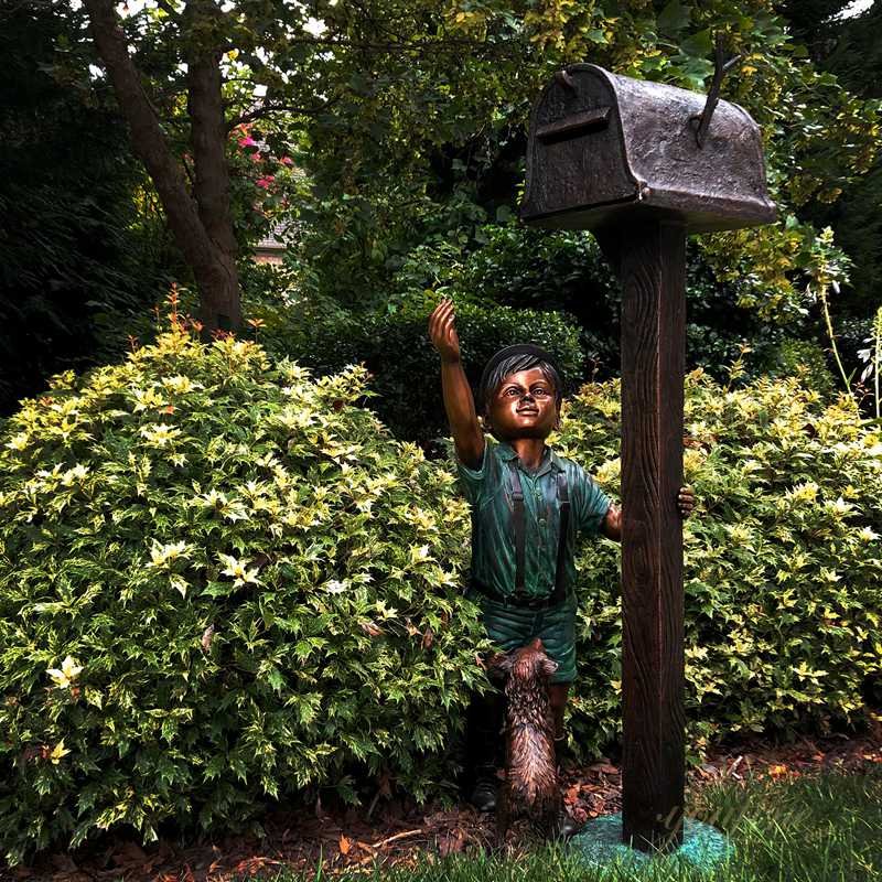 bronze statue mailbox