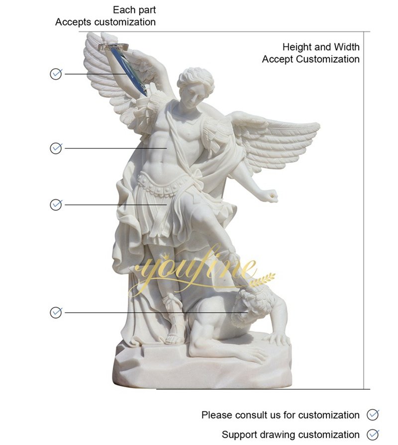 st michael marble statue