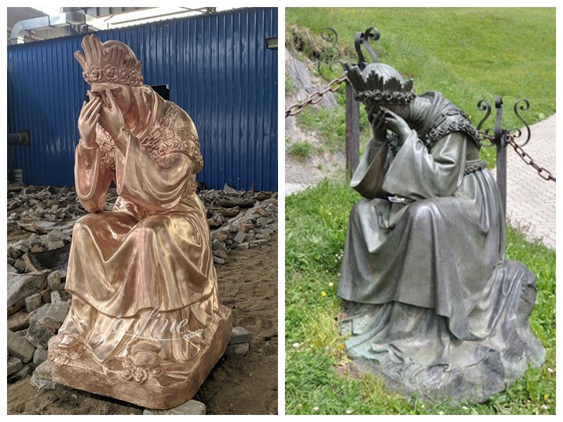 Sitting Bronze Our Lady of La Salette Statue