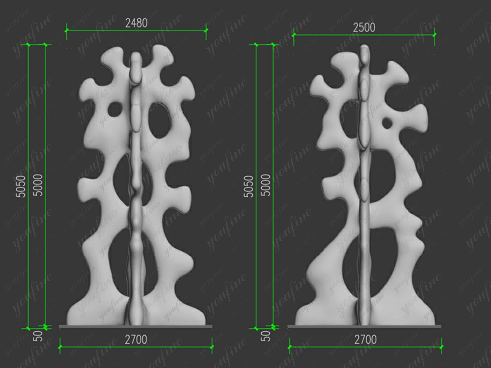Stainless Steel Coral Sculpture Design Drawing