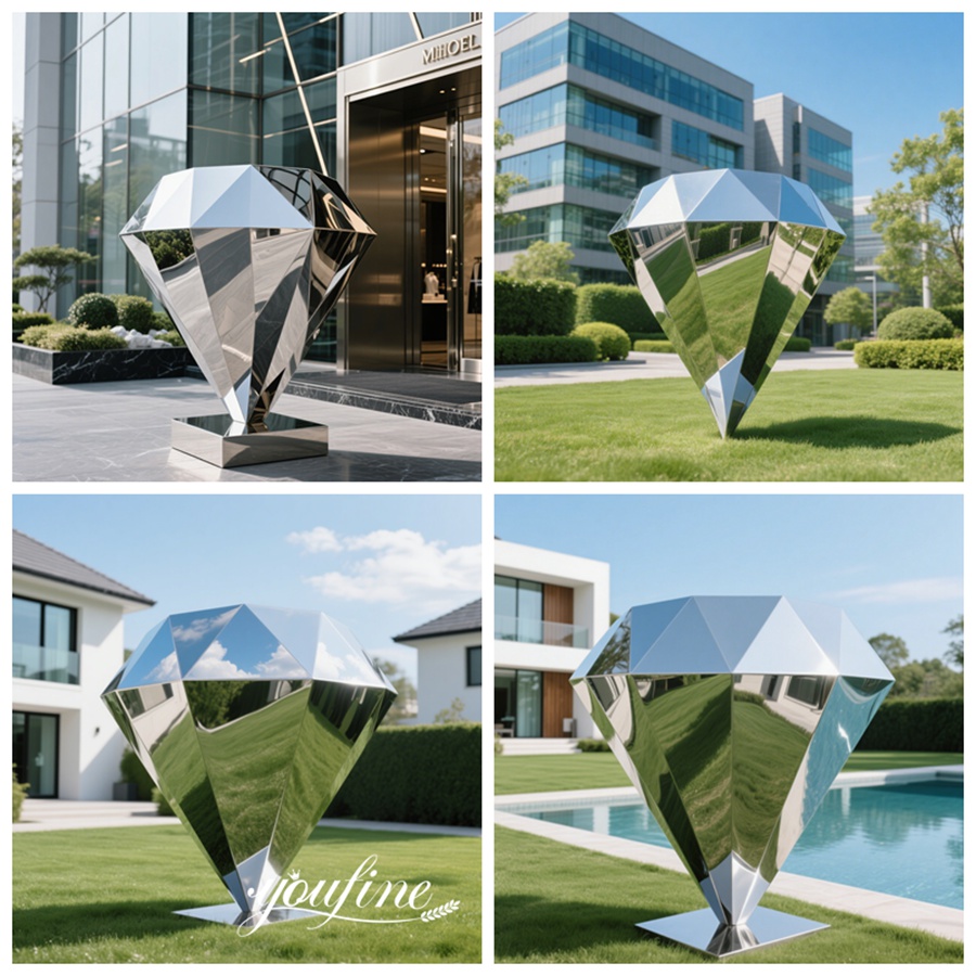 Stainless Steel Diamond Sculpture Application Scenes