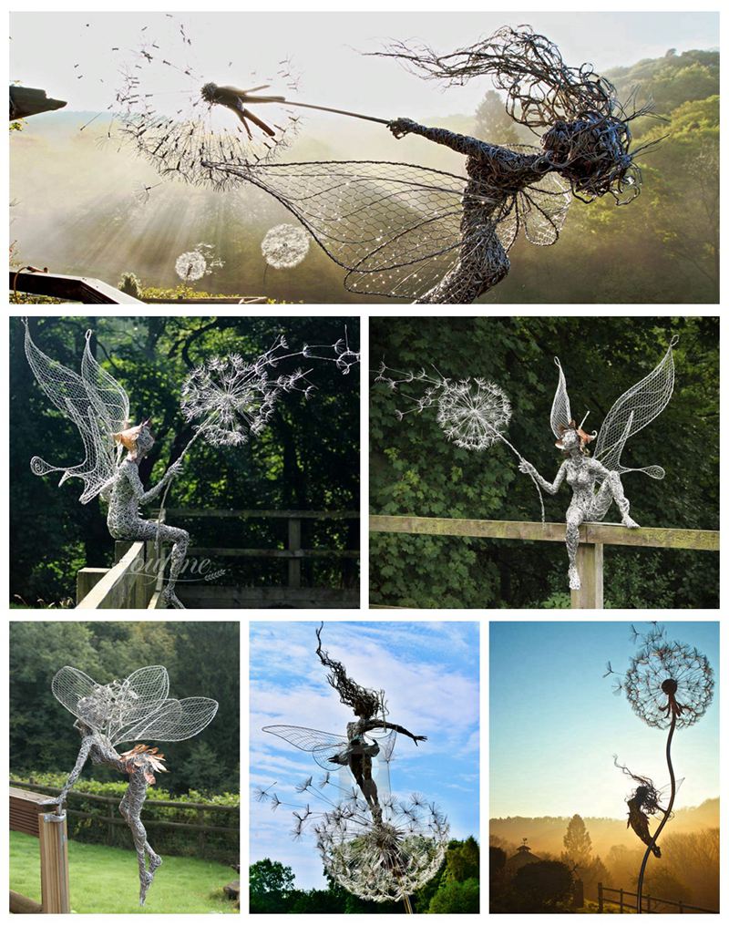 Stainless Steel Fantasy Wire Fairy Sculptures for Sale (2)