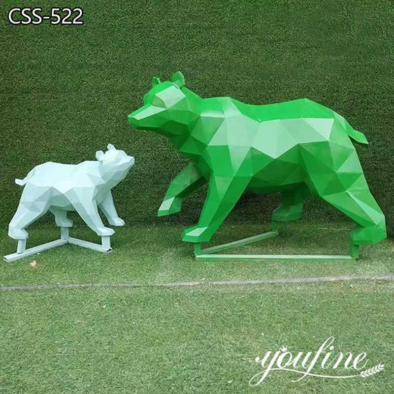 Stainless Steel Geometric Bear Sculpture Outdoor Decor Supplier CSS-521 (2)