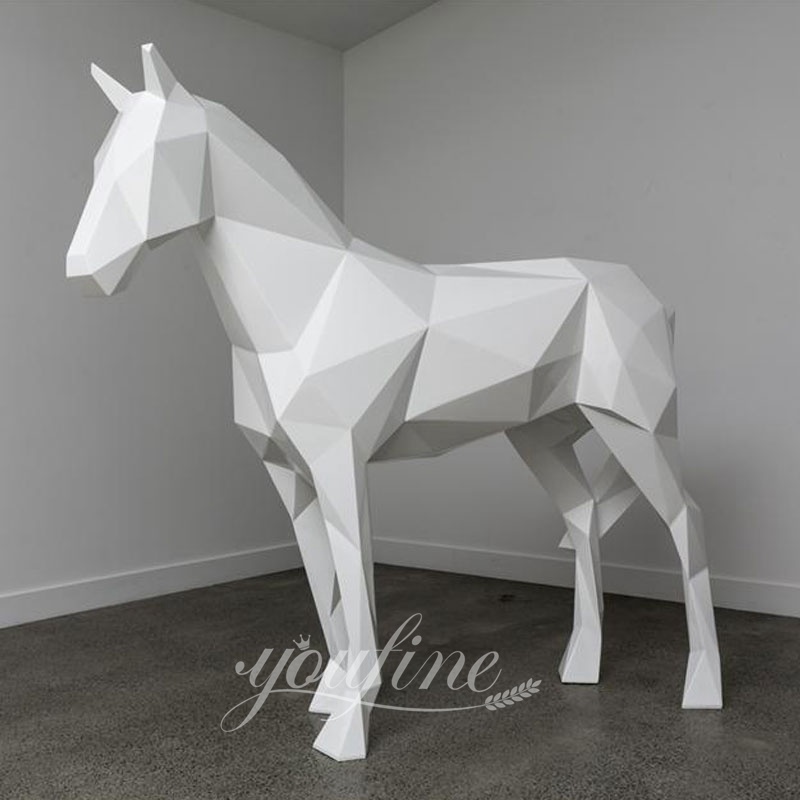 Stainless Steel Geometric Horse Sculpture Modern Decor for Sale CSS-62