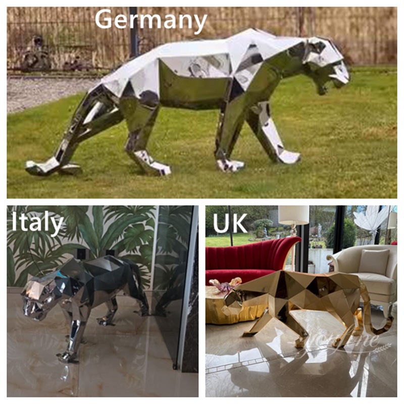 Stainless Steel Geometric Panther Sculptures Feedback