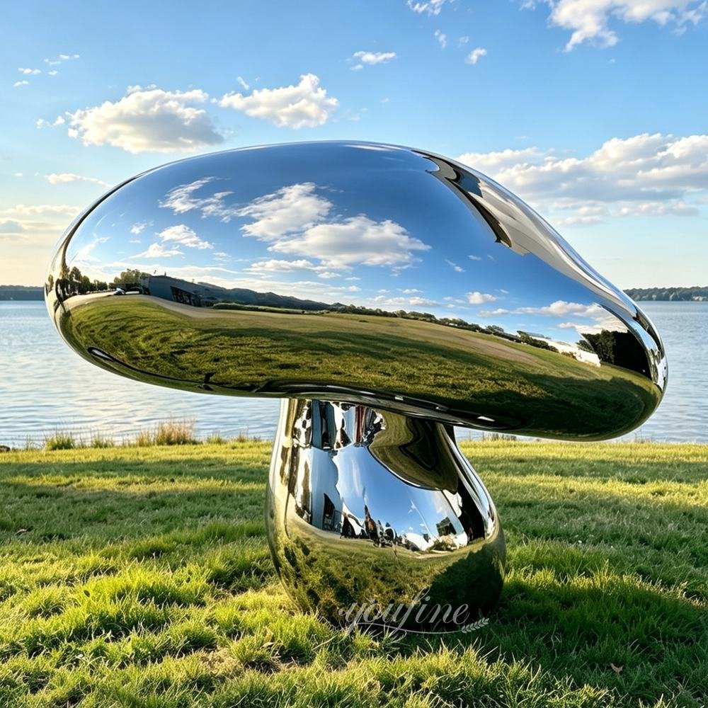 Stainless Steel Giant Mushroom Sculpture for Lawn Decor