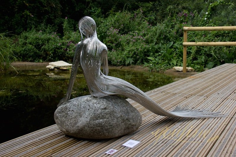 Stainless Steel Magic Wire Mermaid Sculpture for Sale