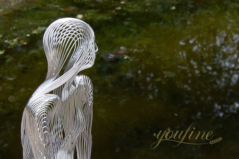 Stainless Steel Magic Wire Mermaid Sculpture for Sale