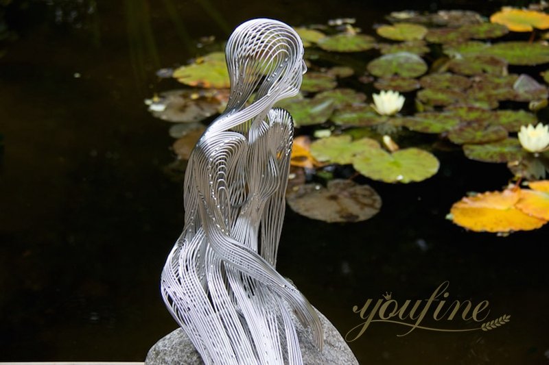 Stainless Steel Magic Wire Mermaid Sculpture for Sale