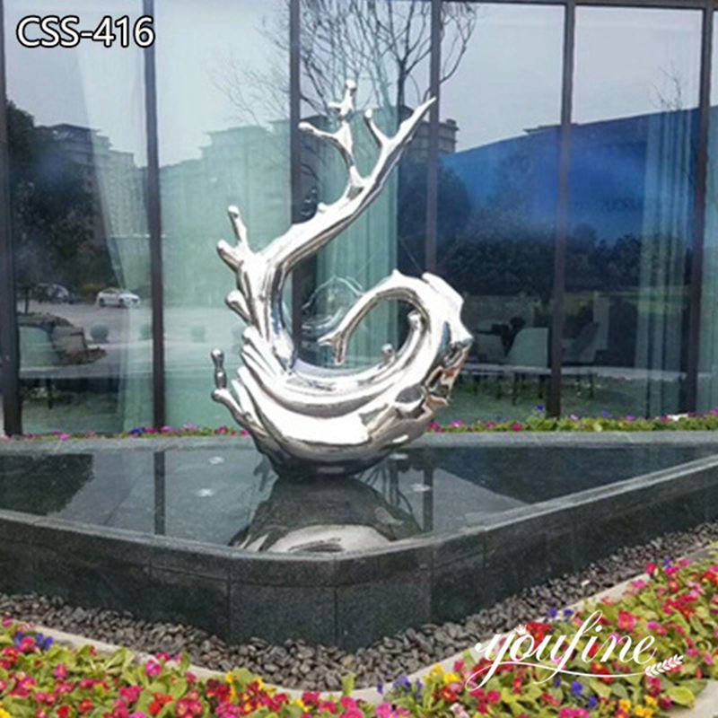 Stainless Steel Modern Water Drop Sculpture Manufacturer CSS-416