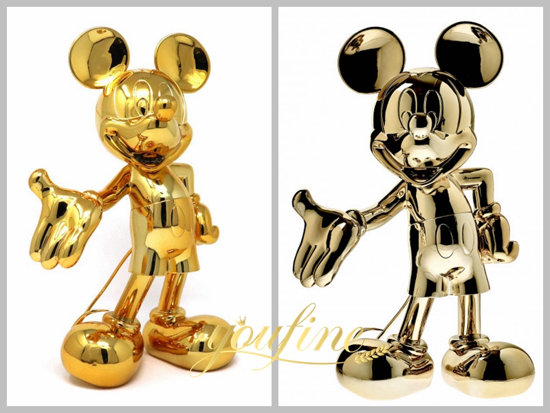 Stainless Steel Polish Large Mickey Mouse Statue Outdoor Art (1)