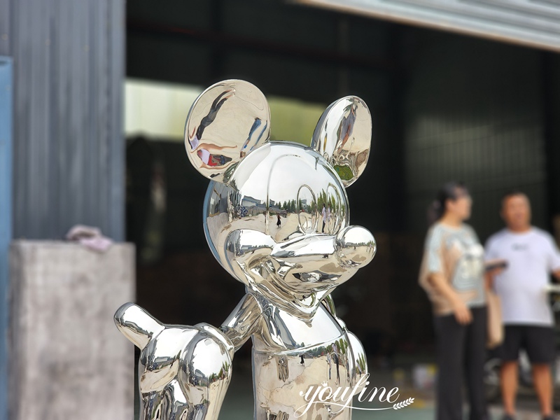 Stainless Steel Polish Large Mickey Mouse Statue Outdoor Art (7)