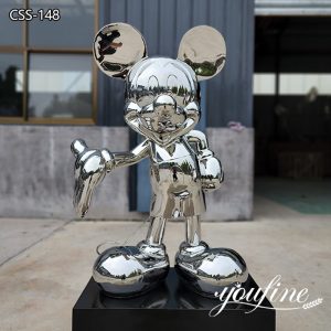 Stainless Steel Polish Large Mickey Mouse Statue Outdoor Art CSS-148