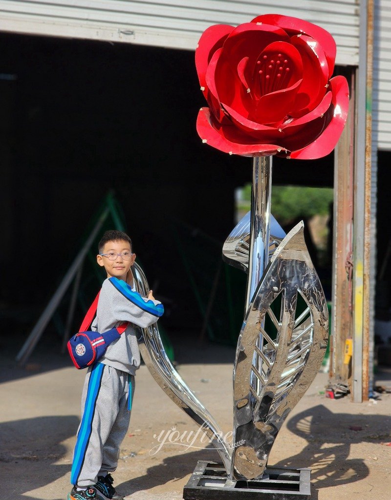 Stainless Steel Rose Sculpture