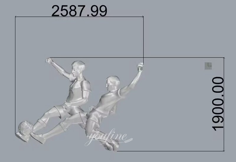 Stainless Steel Soccer Player Statue Design Drawing