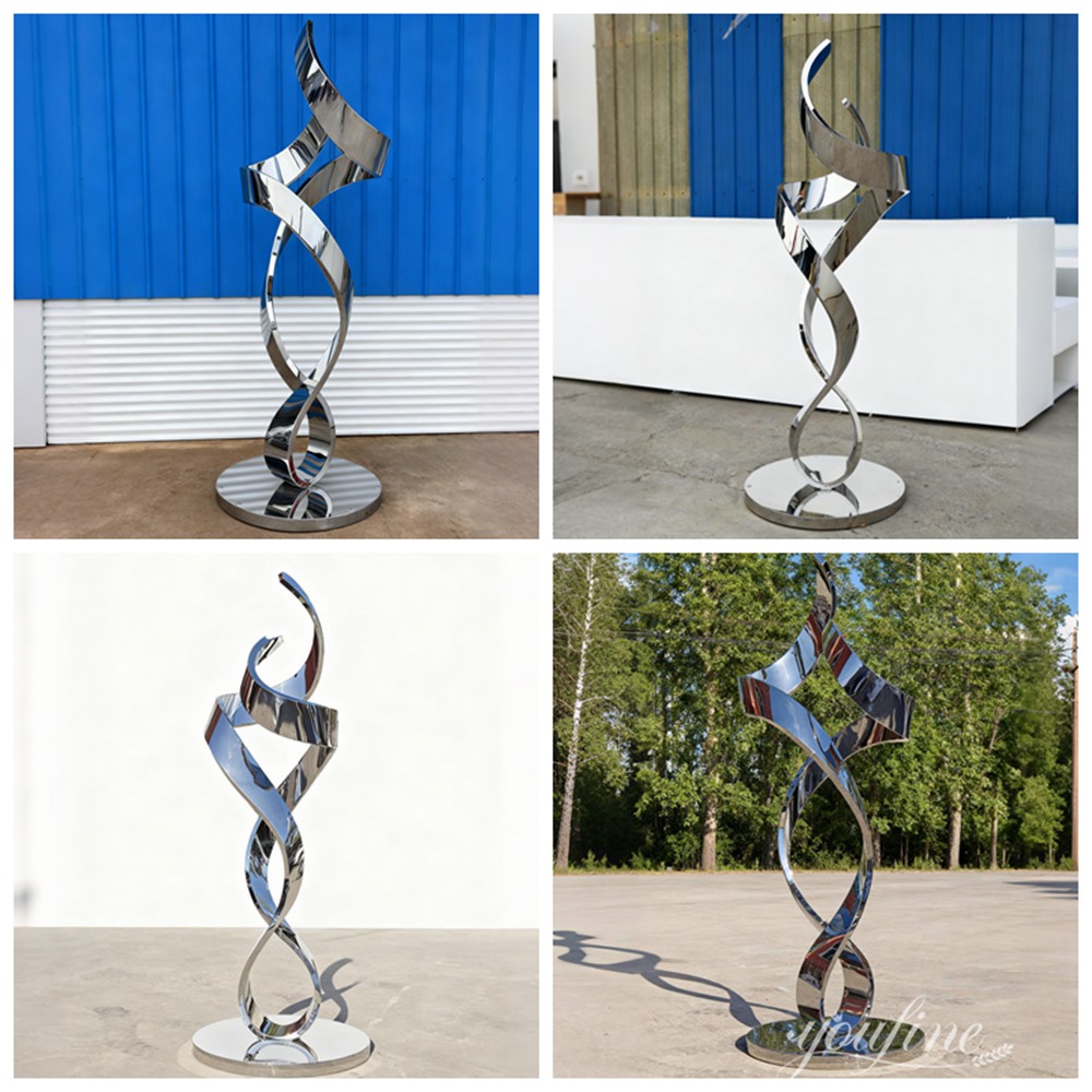 Stainless Steel Twist Sculpture Details