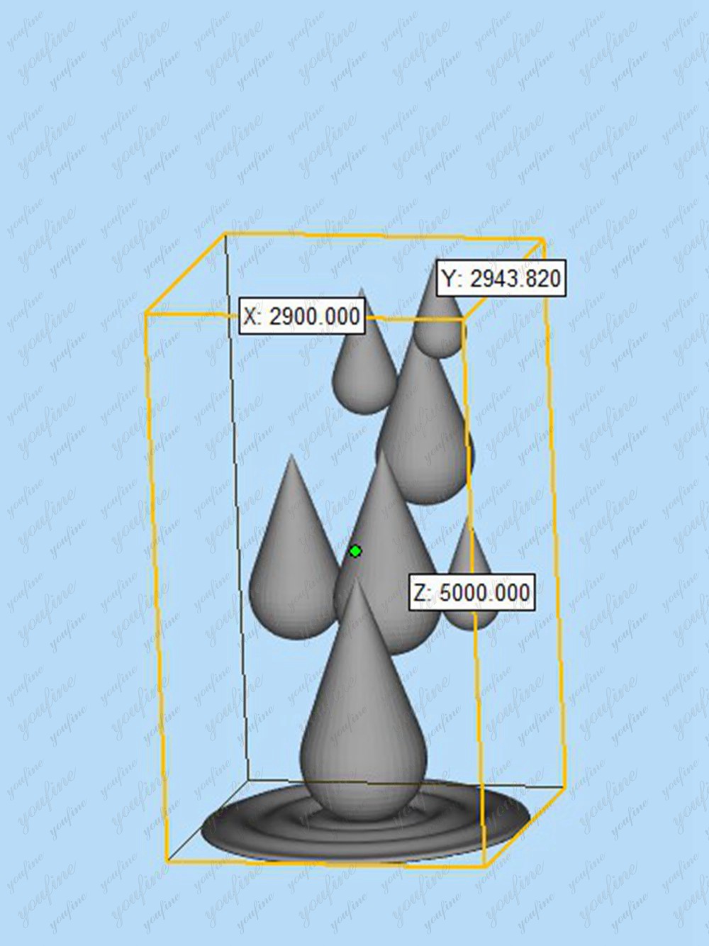 Stainless Steel Water Drop Sculpture Design Drawing