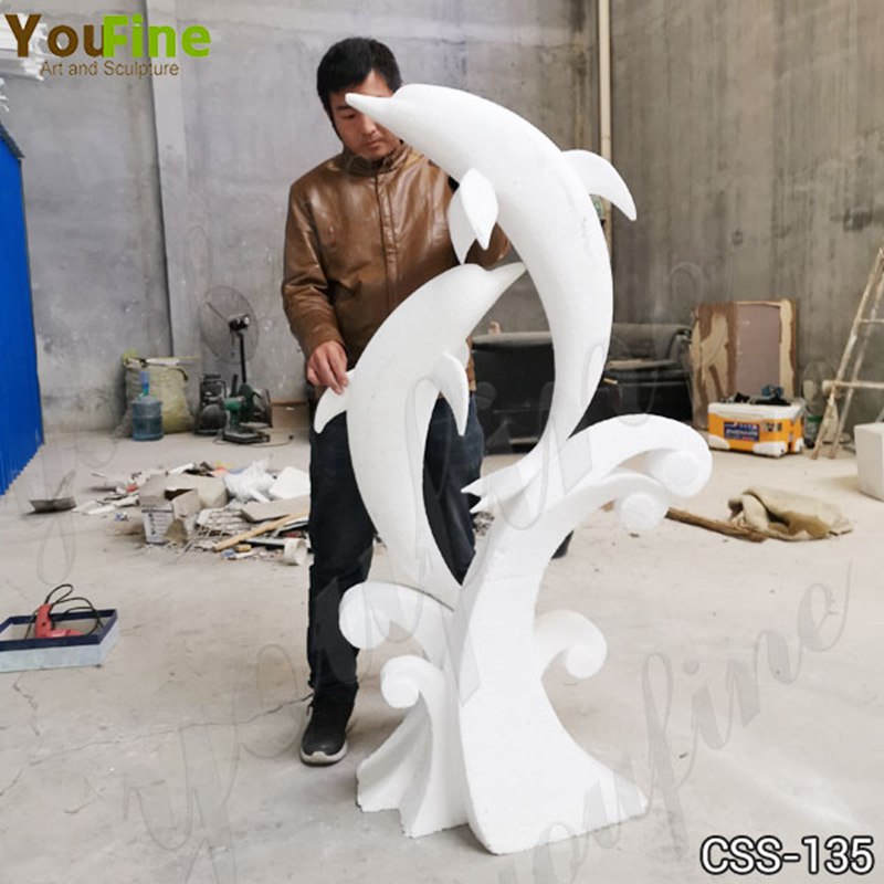 Stainless steel dolphin sculpture- YouFine Sculpture