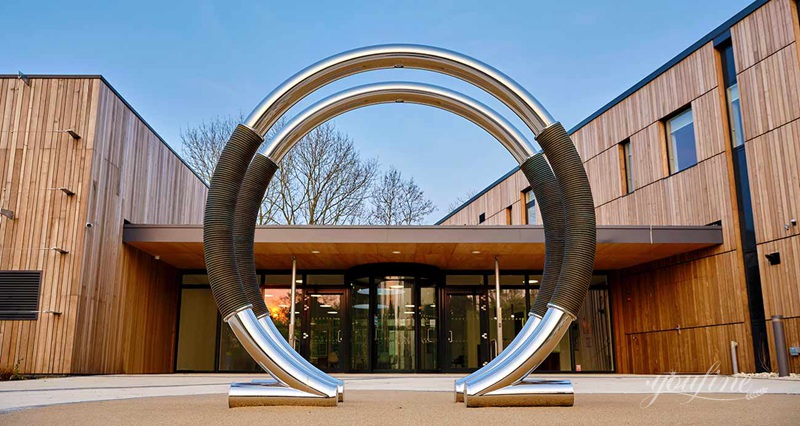 Stainless steel ring sculpture Ohm Portal sculpture