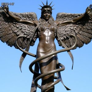  » Stunning Bronze Angel Caduceus Statue for Sale