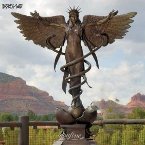 Stunning Bronze Angel Caduceus Statue for Sale