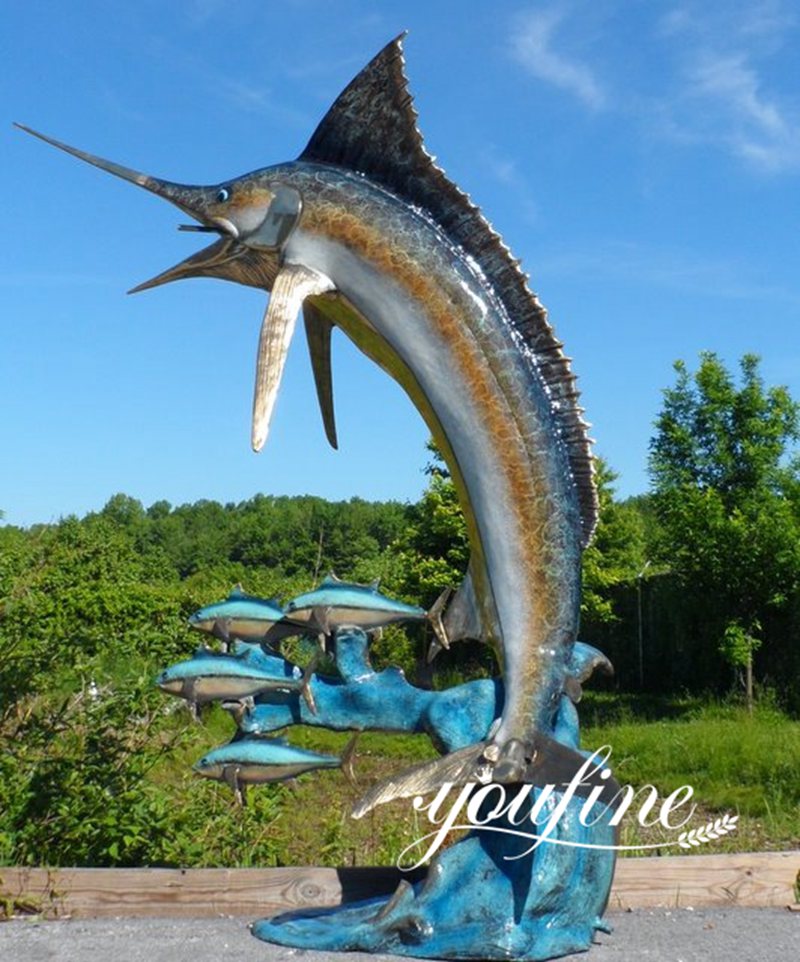 Stunning Bronze Swordfish Sculpture