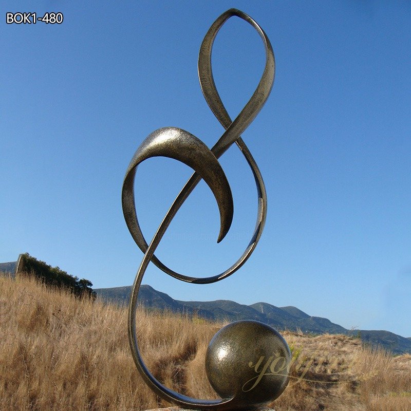 Stunning Bronze Treble Clef Sculpture for Outdoor Decoration