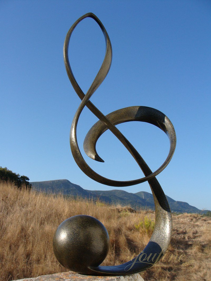 Stunning Bronze Treble Clef Sculpture for Outdoor Decoration