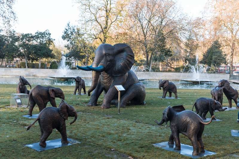 The Art of Charity - Bronze Elephant Statue at Marble Arch, London