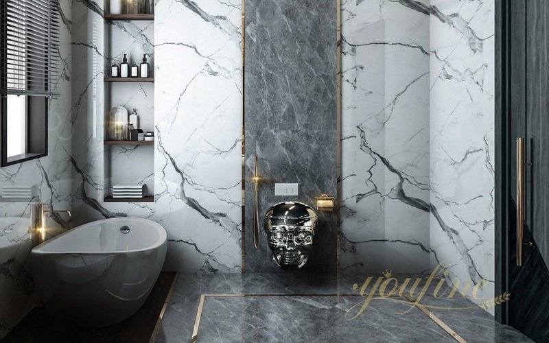 The Creepy and the Goth Art Marble Toilet - Skoilet