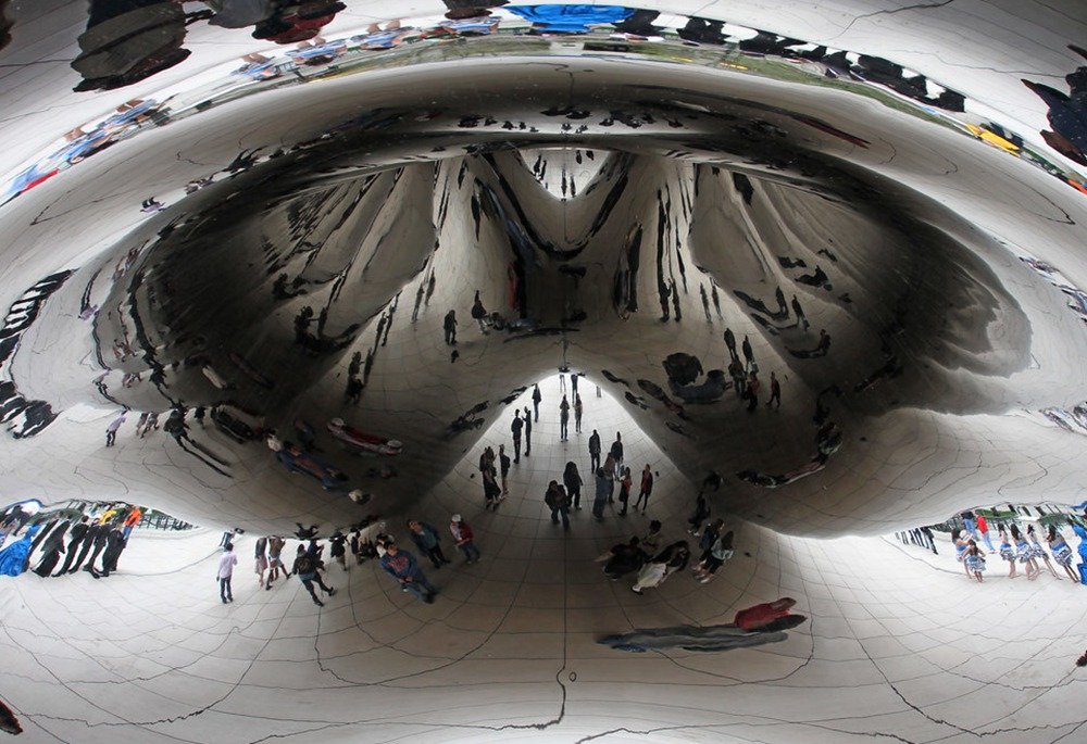 The Unique Concave Underbelly Reflection of Cloud Gate