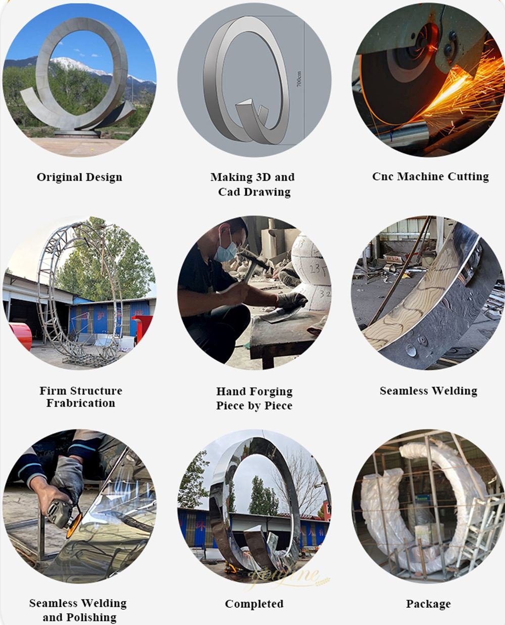 The complete process for custom outdoor stainless steel sculptures