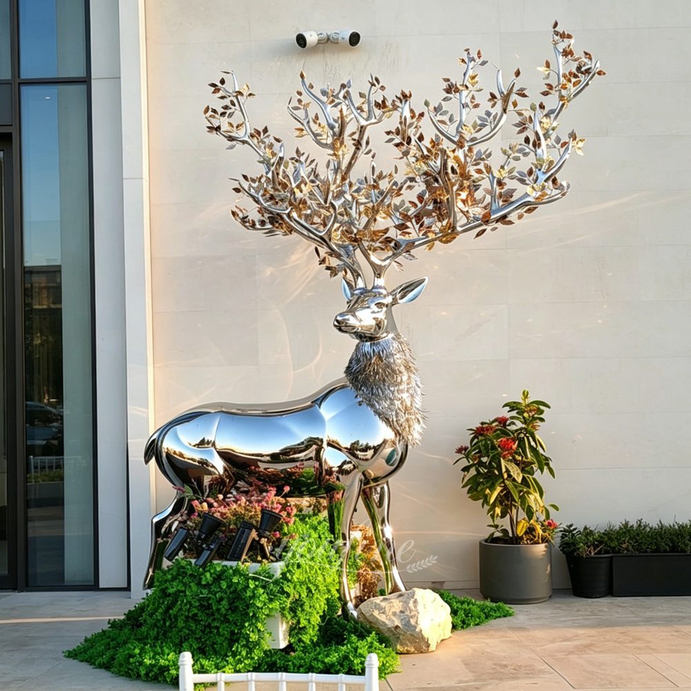 UAE Courtyard Mirror Stainless Steel Deer Sculpture Feedback