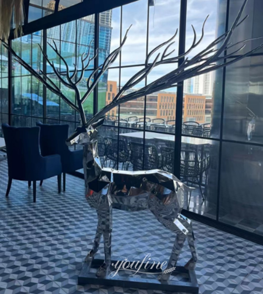 US Modern Stainless Steel Deer Sculpture Feedback