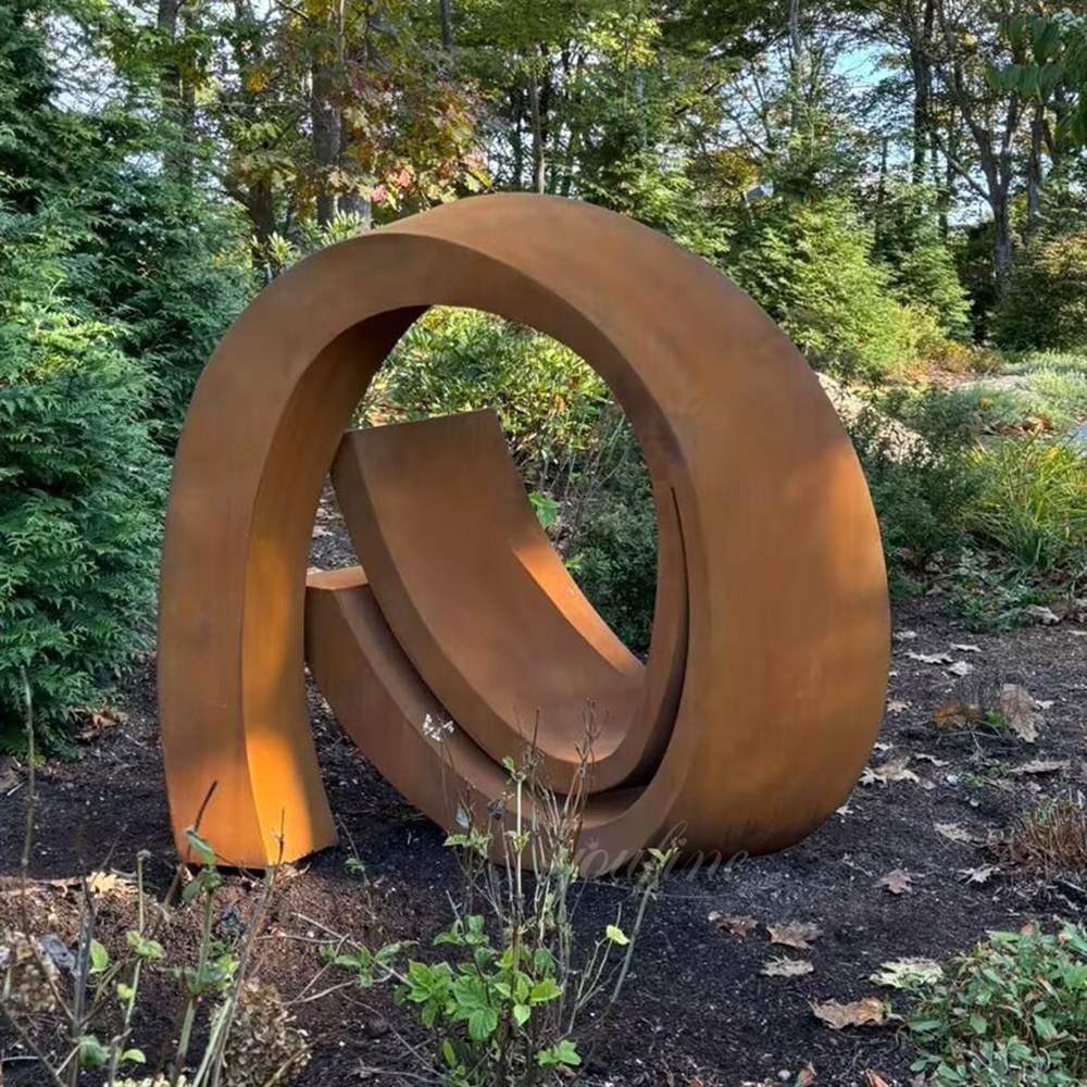 US garden circular corten steel sculpture