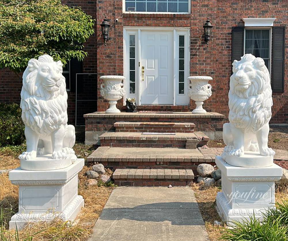 US home entrance marble lion sculptures feedback