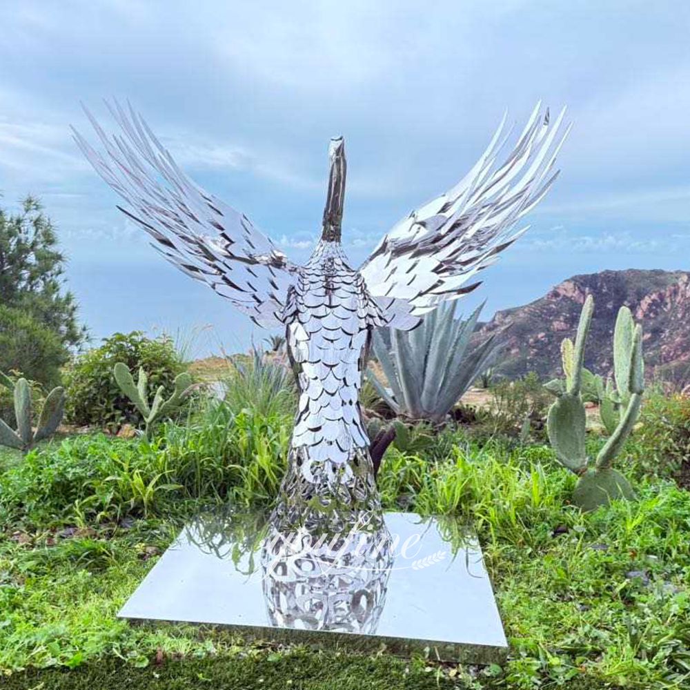 USA Garden Mirror Stainless Steel Phoenix Sculpture Feedback