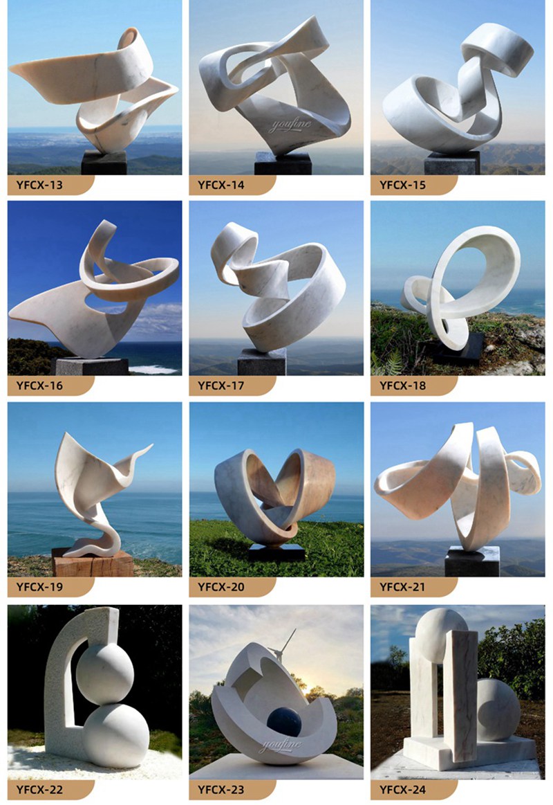 Various Abstract Marble Sculptures