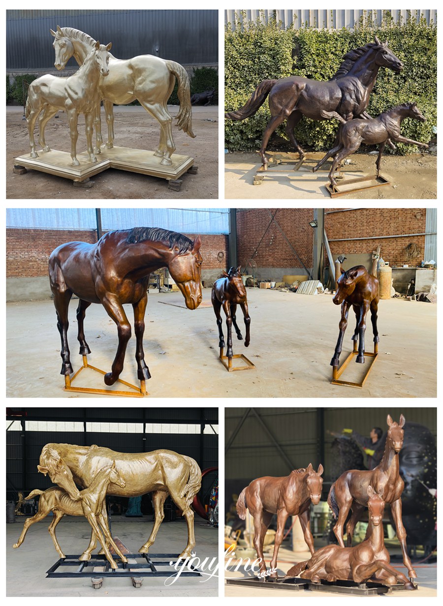Various Mare and Foal Bronze Statues from YouFine Factory