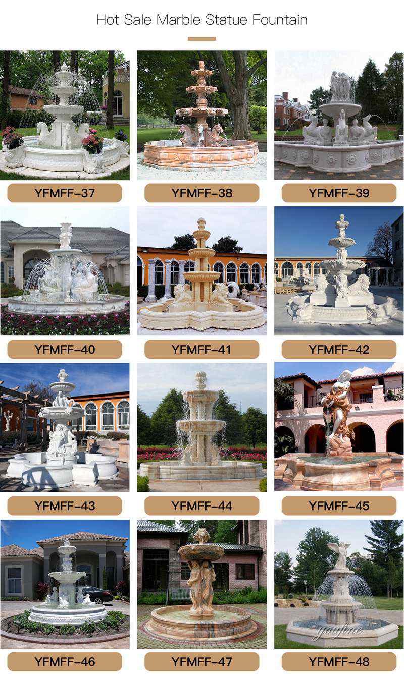 Various marble fountains