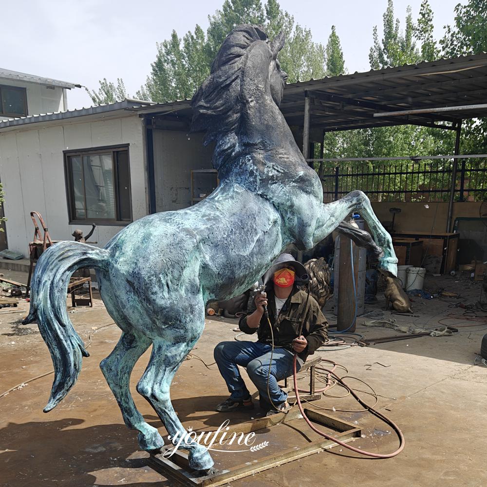 Vintage Bronze Horse Statue Coloring Process