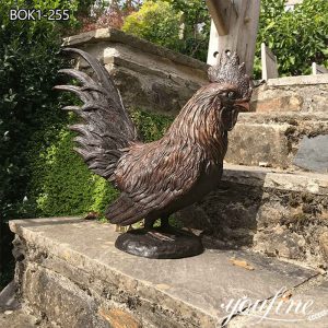 Vivid Bronze Rooster Statue Outdoor Decor Manufacturer BOK1-255