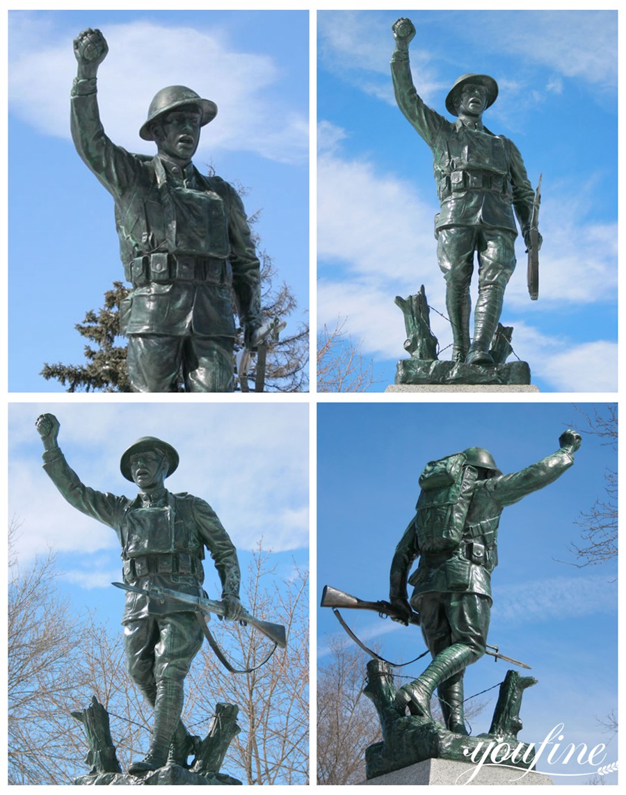 WW1 Bronze Spirit of the American Doughboy Statue Details