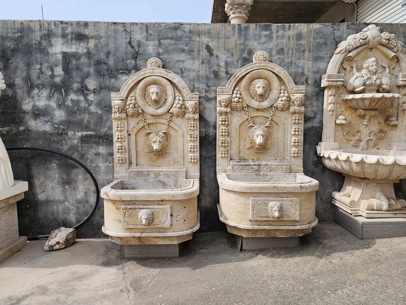 Wall-Mounted Lion Fountains