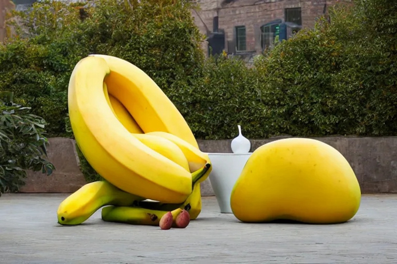 Weird and Stunning Outdoor Metal Banana Sculptures