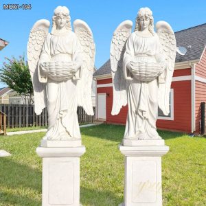 Welcome Natural Marble Angel Statue for Front Door