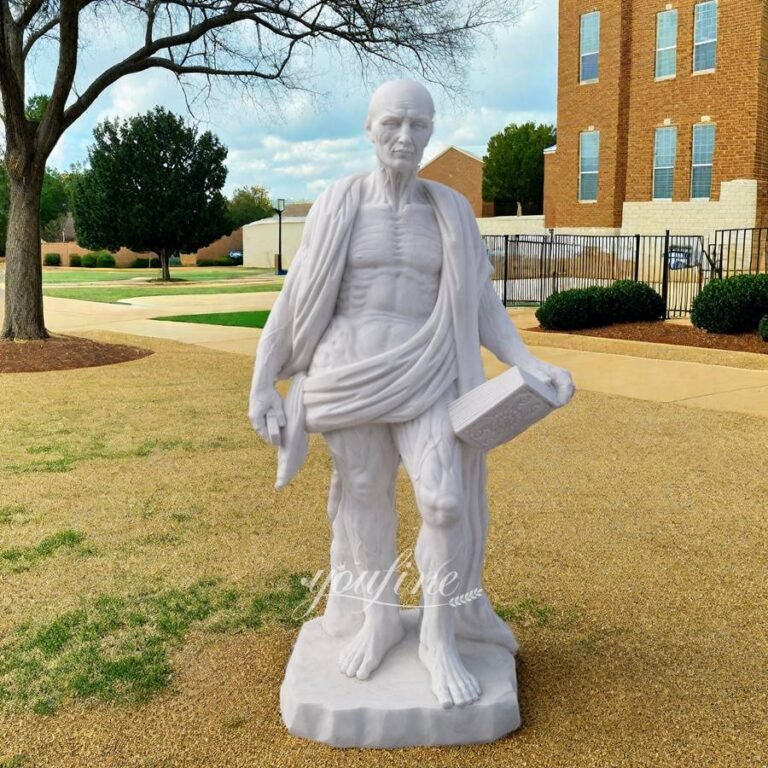 White Life Size Marble Statue of Saint Bartholomew for Outdoor Decor