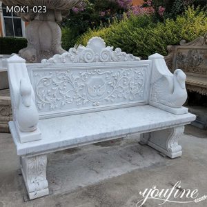  » White Outdoor Marble Bench for Garden MOK1-023