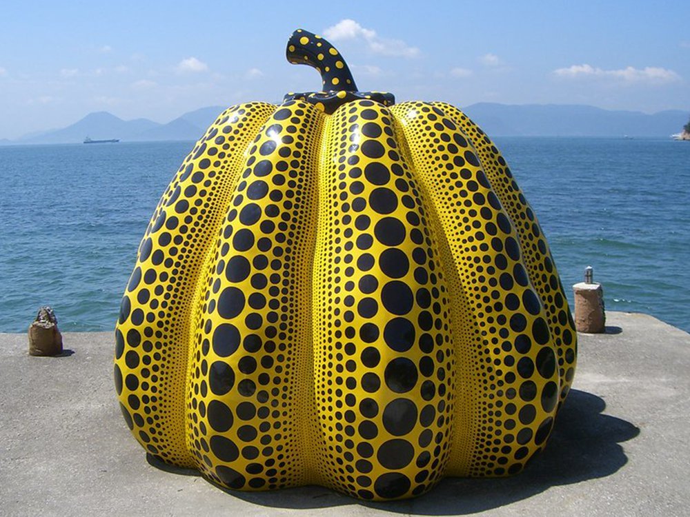 Yayoi Kusama Pumpkin Sculpture for Seaside Decor